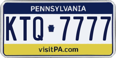 PA license plate KTQ7777