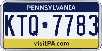 PA license plate KTQ7783