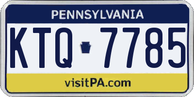 PA license plate KTQ7785