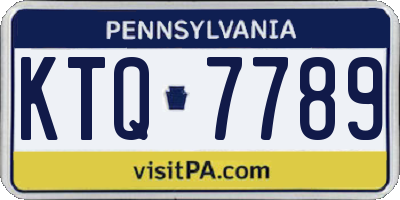 PA license plate KTQ7789