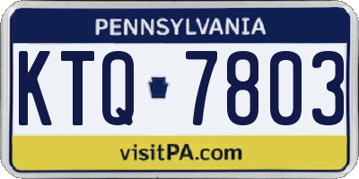 PA license plate KTQ7803