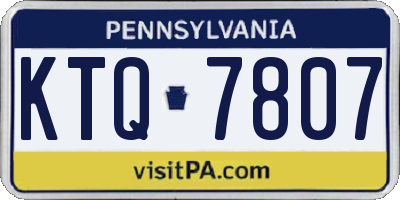 PA license plate KTQ7807