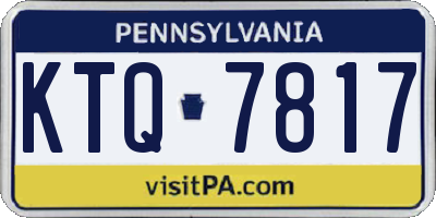 PA license plate KTQ7817