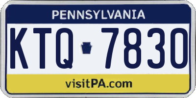PA license plate KTQ7830