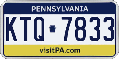 PA license plate KTQ7833