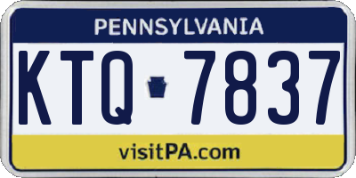 PA license plate KTQ7837