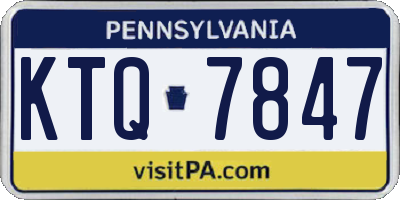 PA license plate KTQ7847