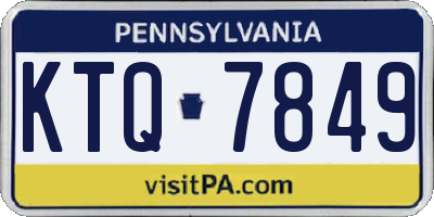 PA license plate KTQ7849