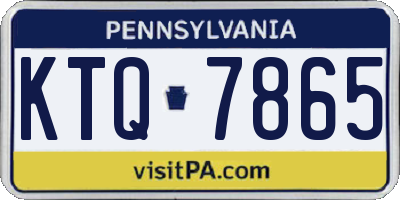 PA license plate KTQ7865