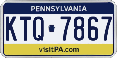 PA license plate KTQ7867