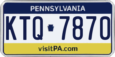 PA license plate KTQ7870