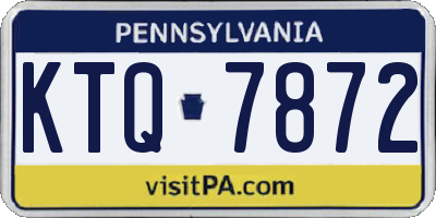 PA license plate KTQ7872