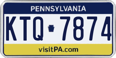 PA license plate KTQ7874