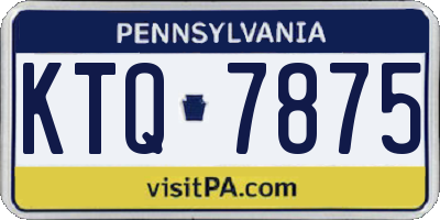 PA license plate KTQ7875
