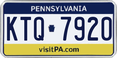 PA license plate KTQ7920