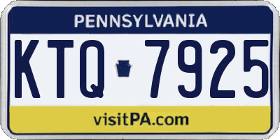 PA license plate KTQ7925