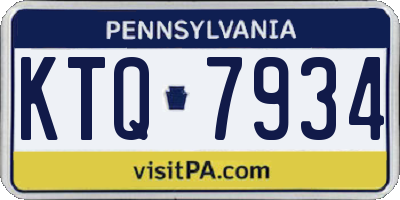 PA license plate KTQ7934