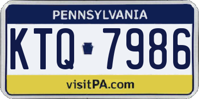 PA license plate KTQ7986
