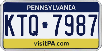 PA license plate KTQ7987