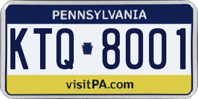 PA license plate KTQ8001