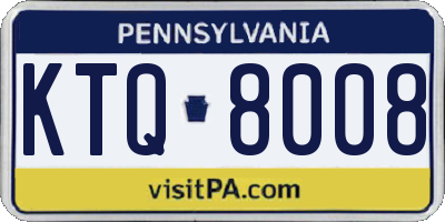PA license plate KTQ8008
