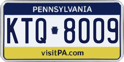 PA license plate KTQ8009