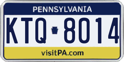PA license plate KTQ8014