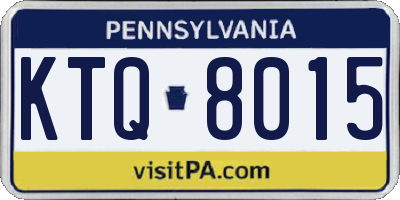 PA license plate KTQ8015