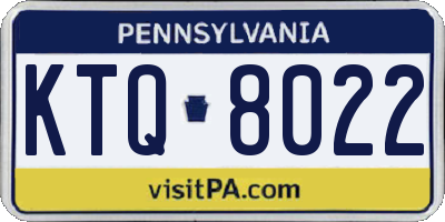 PA license plate KTQ8022