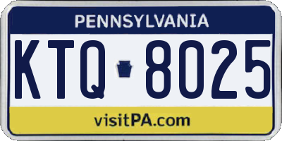PA license plate KTQ8025