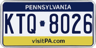 PA license plate KTQ8026
