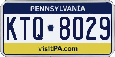 PA license plate KTQ8029