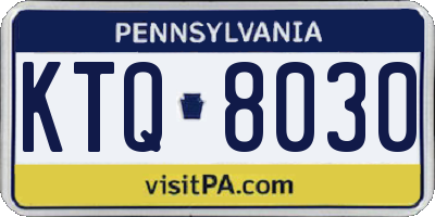 PA license plate KTQ8030