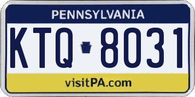 PA license plate KTQ8031
