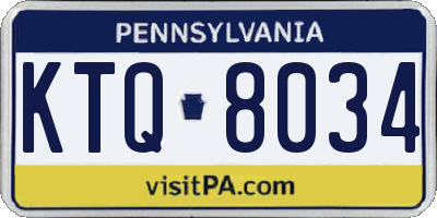PA license plate KTQ8034