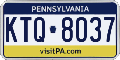 PA license plate KTQ8037