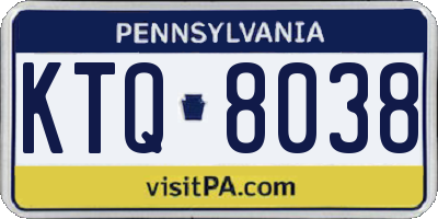 PA license plate KTQ8038