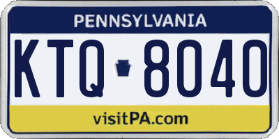 PA license plate KTQ8040