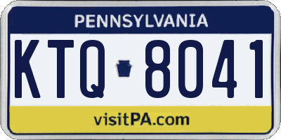 PA license plate KTQ8041