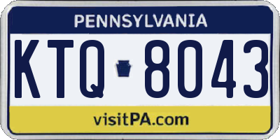 PA license plate KTQ8043