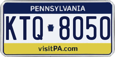 PA license plate KTQ8050