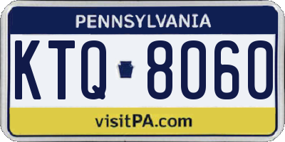 PA license plate KTQ8060