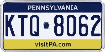 PA license plate KTQ8062