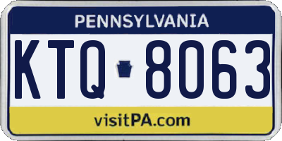PA license plate KTQ8063