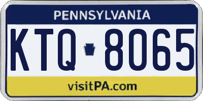 PA license plate KTQ8065