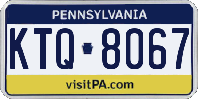 PA license plate KTQ8067