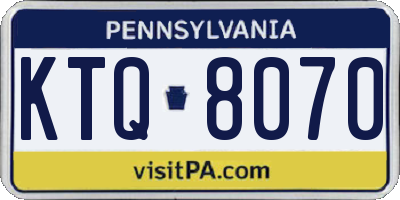 PA license plate KTQ8070