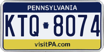 PA license plate KTQ8074