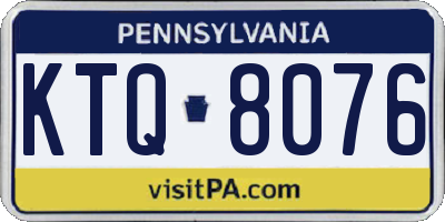 PA license plate KTQ8076