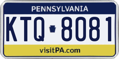 PA license plate KTQ8081